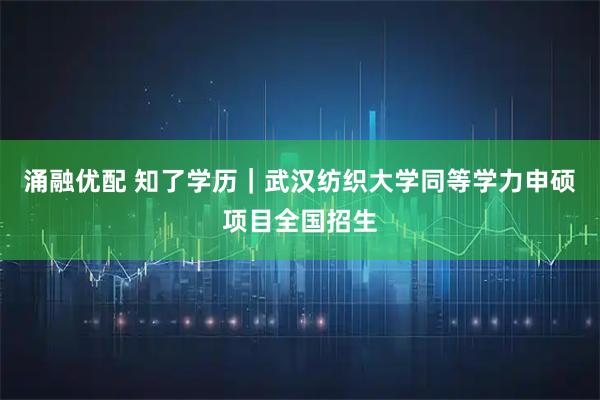 涌融优配 知了学历｜武汉纺织大学同等学力申硕项目全国招生