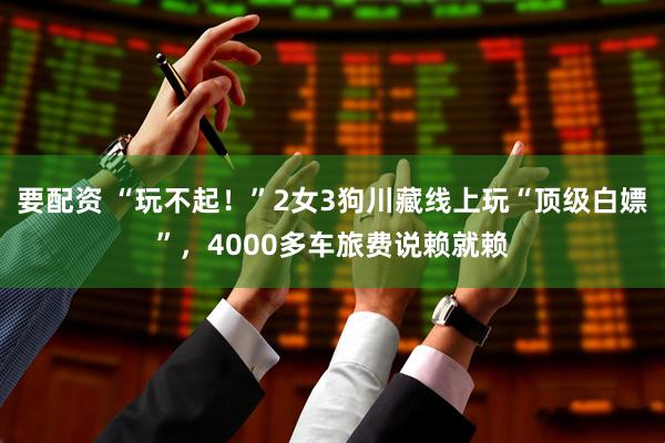 要配资 “玩不起！”2女3狗川藏线上玩“顶级白嫖”，4000多车旅费说赖就赖